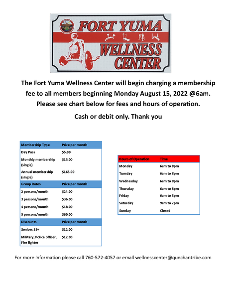 Wellness Center Member Registration