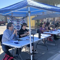 Emcee Emilio Escalanti and Parade Judges