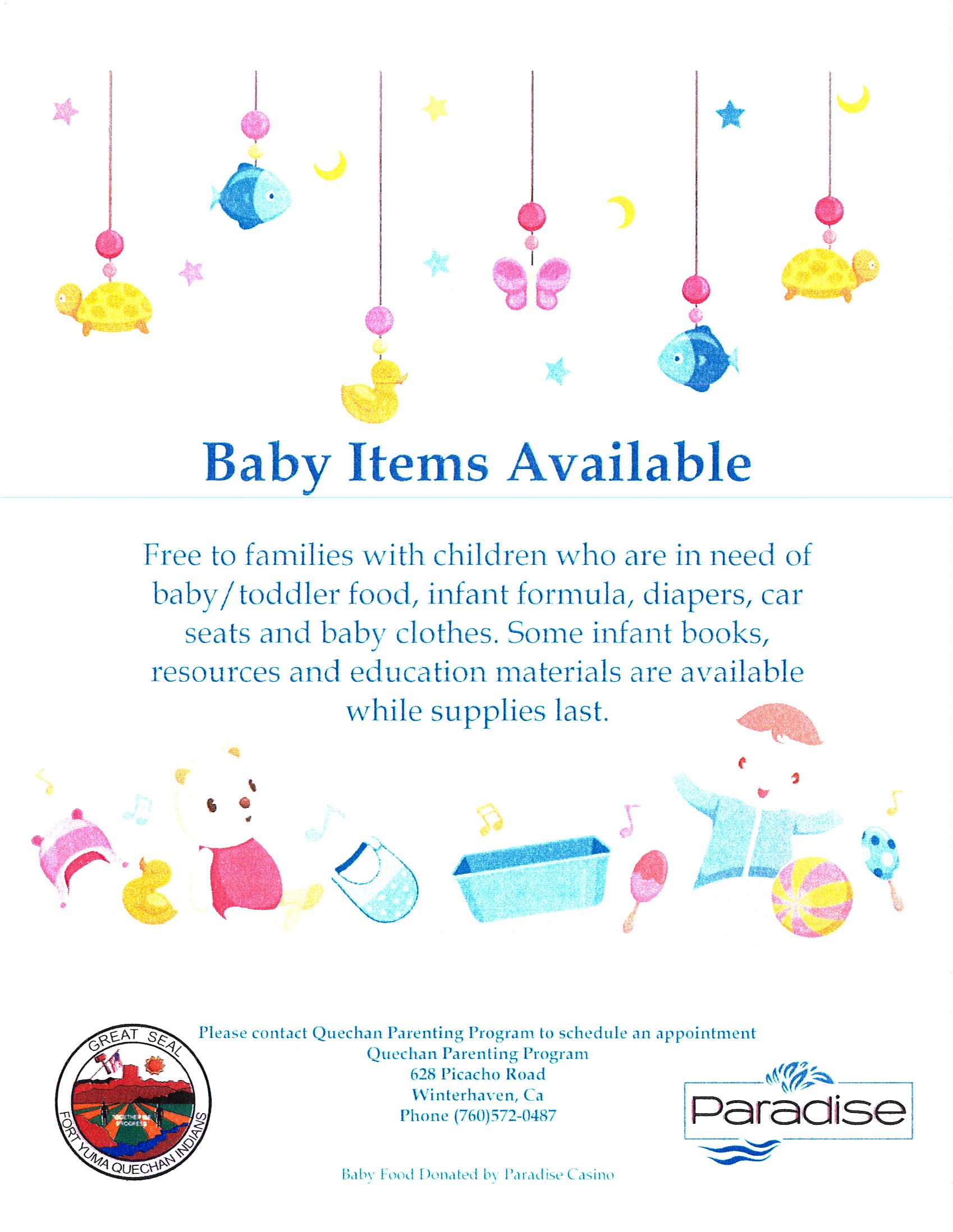 Baby Items Available Fort Yuma Quechan Indian Tribe